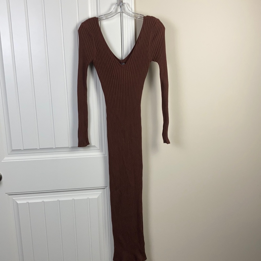 Chocolate Ribbed Bodycon